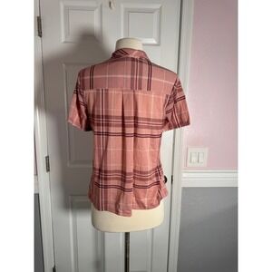 Urban Girl Pink Plaid Tie‎ Front Short Sleeve Button Down Shirt UDS10842 Mens M